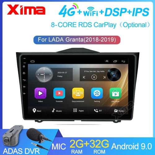 9Inch Android 9.0 2GB RAM 2DIN Car radio Player Autoradio GPS Navigation Multimedia For LADA ВАЗ Granta Cross Radio 2018 2019