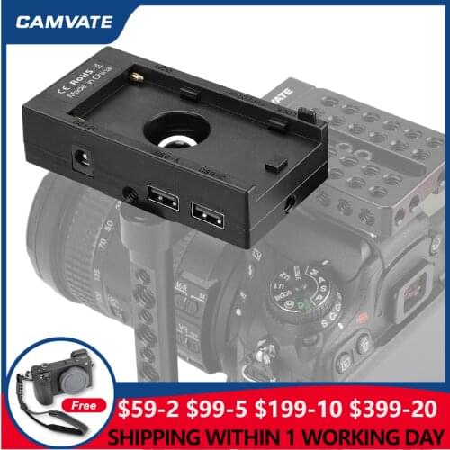 CAMVATE Sony NP-F970 Battery Mount Plate Adapter (WY-F01A)12V 8V DC 5V 9V With USB To Type C 3A Data Power Cable For BMPCC 4K 6