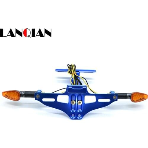 CNC Aluminum Motorcycle License Plate Mount signal lights with LED Light For SUZUKI GSF Bandit 650 650S 1000 1200 1250 SV650