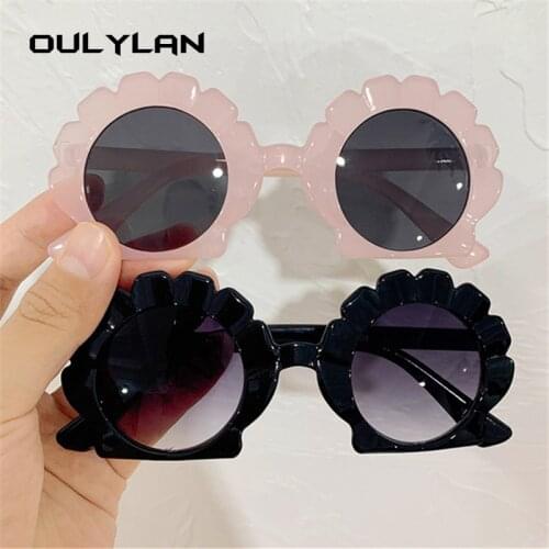 Oulylan Kids Sunglasses Cute Seashell Sun Glasses Children Street Shooting Sun Glasses Girls Candy Color Lens Shades Eyewear
