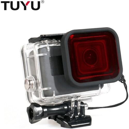TUYU filter for Go Pro hero 5 gopro 6 Diving filter accessories 2 color camera diving filter With Safety Rope