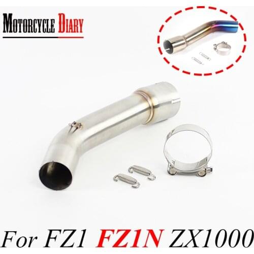 For YAMAHA YZF FZ1 FZ1N FZ1000 2006-2015 Link Middle Pipe Escape Moto Motorcycle Exhaust Mid-Pipe Motorbike Muffler Bike Racing