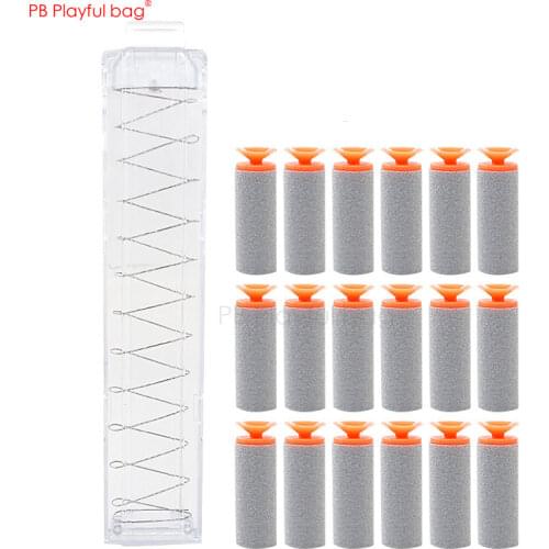 Playful bag Transparent UZI Magazine UZI soft bullet Foam bullet toy Outdoor CS sport Soft bullet toy gun accessory for kid ID43