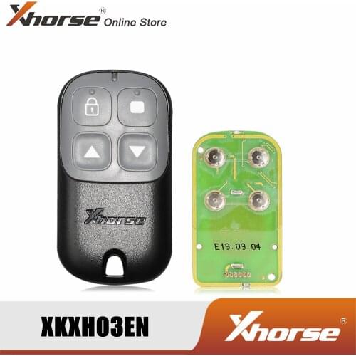 Xhorse XKXH03EN Wire Remote Key Garage Door 4 Buttons Black English Version 1 Piece