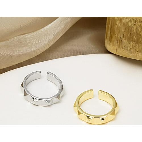 New Geometric Metal Flower Open Faceted Index Finger Ring Party Wedding Men Women Trendy Couple Anillo Jewelry Wholesale Gift