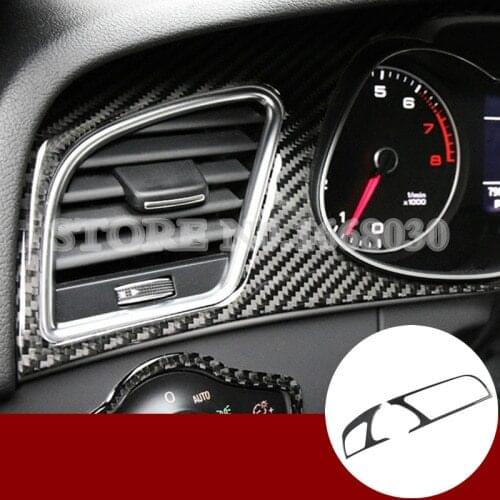 Carbon Fiber Console Instrument Panel Moulding Cover For Audi A5 S5 2008-2016 2pcs Car Decoration Car Accesories Interior