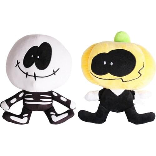 Spooky Month Skid and Pump Friday Night Funkin Plush Toy Soft Stuffed Doll Halloween Decoration Stuffed Plush Pumpkin Toy