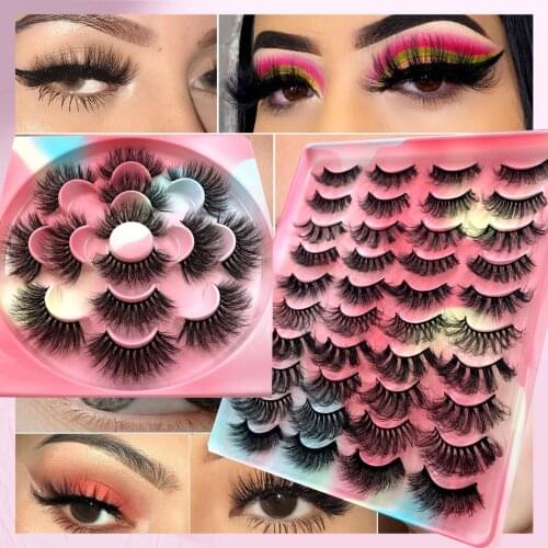 NEW 5/20pairs 3D Mink fake Eyelashes Wispy Fluffy Mink Lashes Natural Long Dramatic Volume Eyelashes Extension False Eyelashes