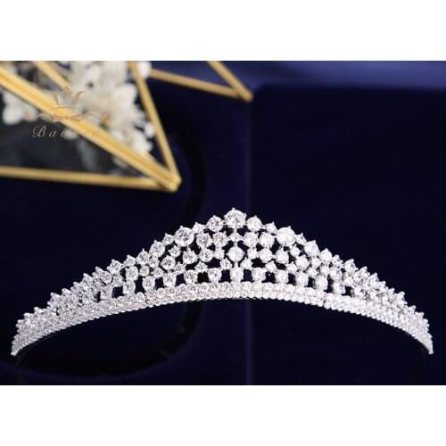 Simple Princess CZ Brides Crown Headband Crystal Tiaras Crowns Hair Band Jewelry Bridal Hair Accessories Wedding