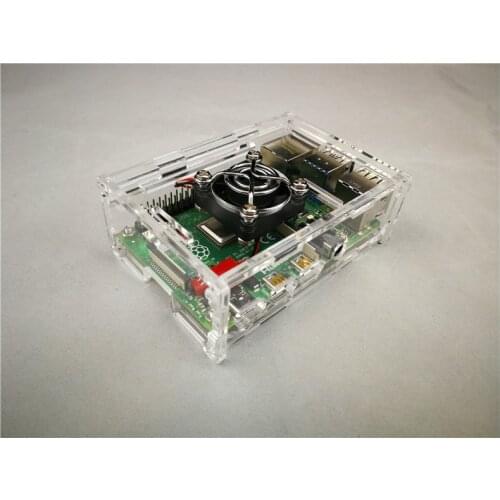 Raspberry Pi 4 Acrylic Case with Cooling Fan Clear Case for Raspberry pi 4 Model B Transparent Shell Enclosure for RPI 4