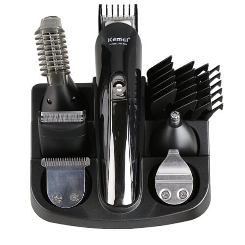 KM-600 Rechargeable Hair Clipper Professional 6 in 1 Hair Trimmer Electric Shaver Nose Beard Trimmer Men Styling Tools