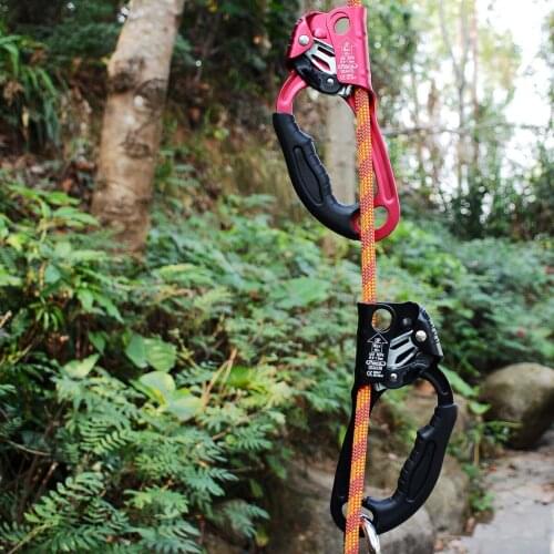 Hand Ascender Rock Climbing Tree Arborist Rappelling Gear Equipment Rope Clamp for Mountaineering Caving Downhill 8-13mm Rope
