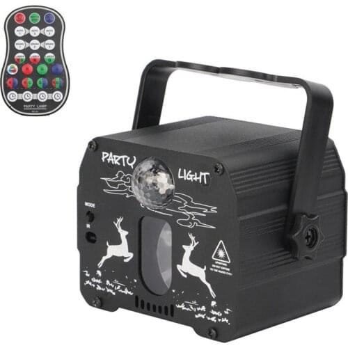 Mini DJ Disco Stage Light 64 Patterns Voice Control Laser Lamp Star Projection Atmosphere Magic Ball Dance KTV Bar Xmas Party