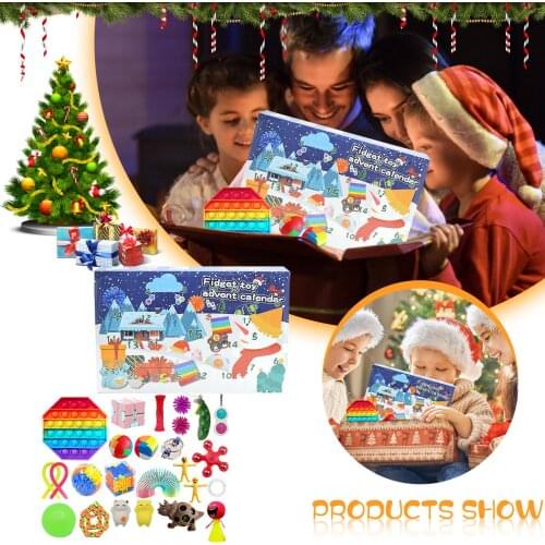 Sensory Push Bubble Fidget Toys Pack Antistress Relief Christmas Anti Stress Toy Set Marble Relief Gift For Adults Girl Children