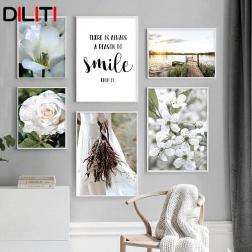 Scandinavian Rose Tulip Dried Flowers Wall Art Canvas Painting Nordic Elegant Women Posters and Prints Picture for Living Room