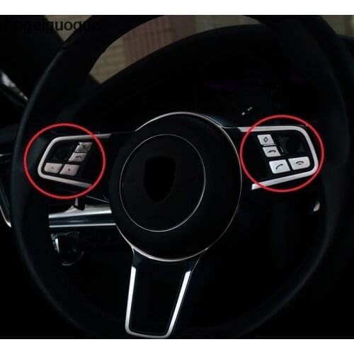 Steering Wheel Buttons Replacement Cover Trim sticker For Porsche Macan 2014-2018/Cayenne 2015-2018/ Panamera 2017-2018