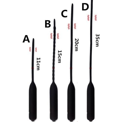 Urethral Dilator Penis Plug Vibrating Insertion Male Urethral Plug Catheter Sound Vibrator Sex Toys For Men Silicone Masturbator