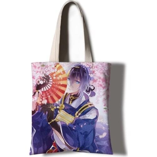 High Quality Touken Ranbu Online Mikazuki Munechika Female Canvas Handbag Durable Casual COS Totes Shoulder Bag