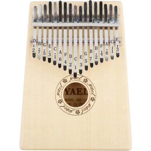 High Quality 17 Key Kalimba Spruce Only Top Solid Thumb Piano Mbira Natural Keyboard Finger Percussion music Instrument