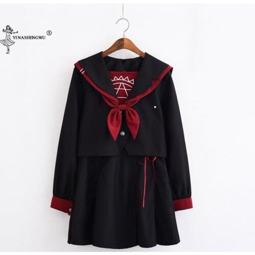 Girls Japanese School Uniforms Lady Female Group Sailor Suit Lady Team Cosplay Performance Halloween Costumes Women With Tie