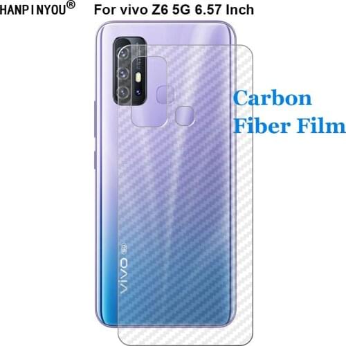 For vivo Z6 5G 6.57" 3D Anti-fingerprint Carbon Fiber Back Skin Film Rear Screen Protector Sticker (Not Tempered Glass)
