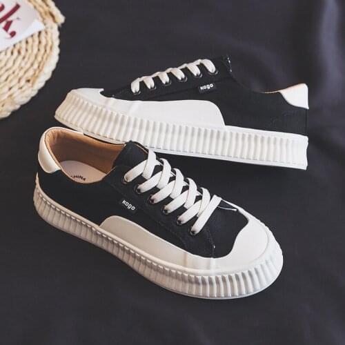 Women Shoes 2021 Lace Up Vintage Flats Shoes Women Casual Low Cut Increase Shoes Women Platform Canvas Shoes Zapatos Mujer