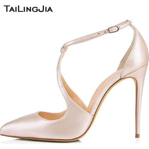 Champagne Gold High Heel Wedding Shoes Woman Elegant Heels Women Ladies Pumps Bridal Stiletto Bride Party Designer 2019 Dress Po