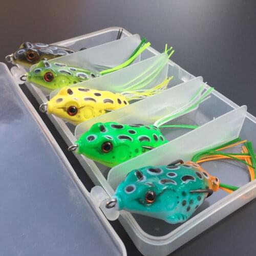 New Style Soft Toad Frogs Bass Fishing Lure Hollow Body Top Water Frogs Fishing Lures Baits Decoration Random 1pc