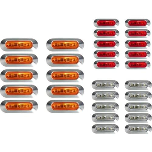 10PCS 4 LED Side Marker Indicator Lights Lamp Tail Lamp Universal for Auto Car Bus Truck Lorry Trailer Boat