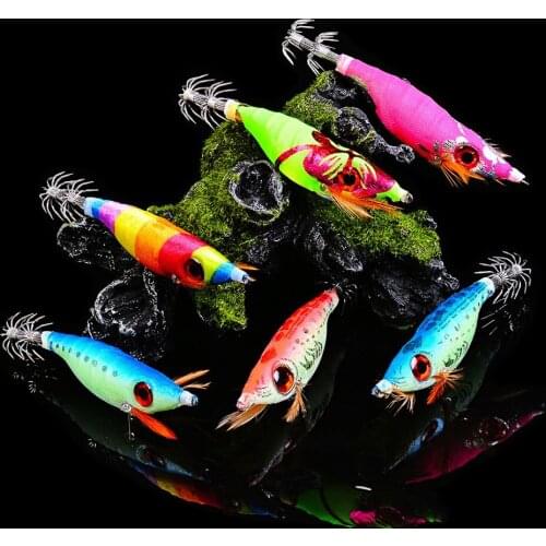 12PCS Fishing wood Shrimp lure Lures Squid bait hook Crankbaits 10cm/8.5g
