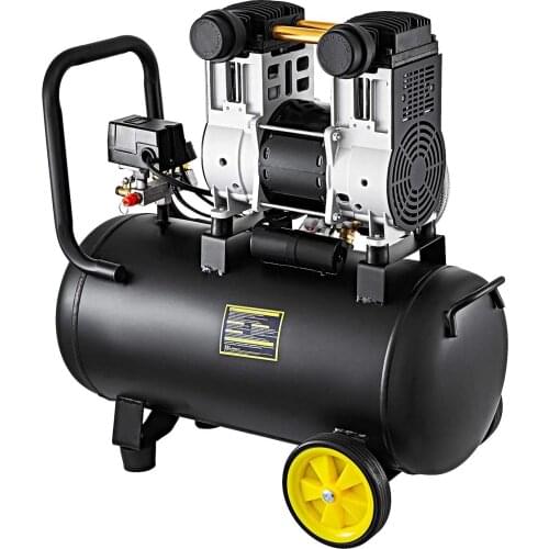 1500W 50L Air Compressor Oil-Free Mute Compressor Low Noise Exhaust Pressure 116 PSI Air Displacement 250 l/min