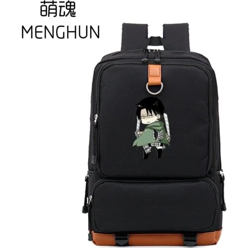 2020 anime backpacks school bag attack on titan backpacks lovely Rivaille Acerman backpacks cartoon schoolbag student backpack
