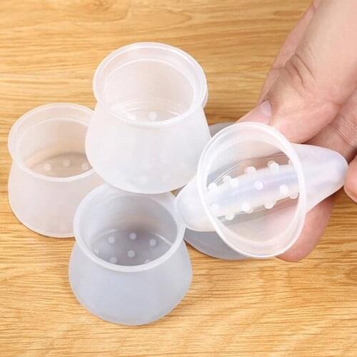 4Pcs Thickened Chair Foot Cover Wear-Resistant Stool Anti Slip And Anti Off Protection CoverTable Leg pad Silicone