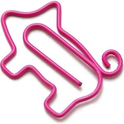 5Pcs/Lot reative Pig Bookmark Cartoon Small Cute Roll Tail Pig Soft Cute Paper Clip For Office School Supplies Kids Children