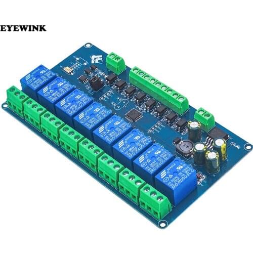 DC 7 -30V 8 Channel Modbus RTU Relay Module RS485 TTL UART Communicate Board 8 Way Output Input for Arduino Power Control