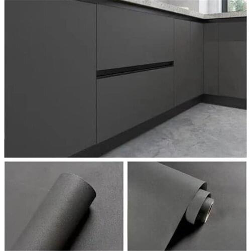 90x500cm Gray Door Sticker Waterproof Self-Adhesive DIY Wallpaper For Furniture Home Wooden Doors Refurbish Decor PVC Wall Decal