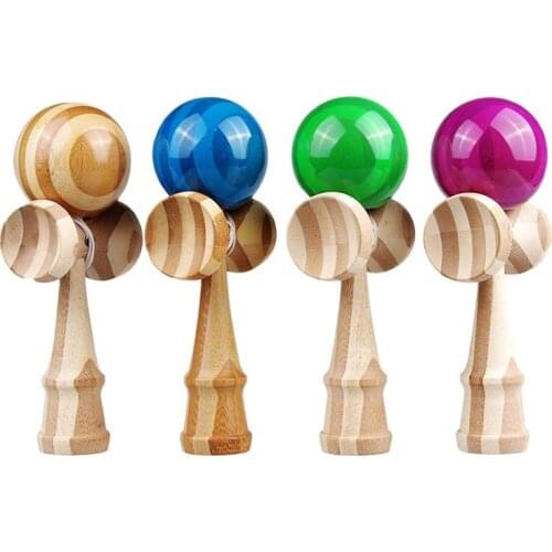 Anti Stress Skillful Kendama Wooden Banmboo Juggling Balls Professional Outdoor Sports Toys for Kids 18CM
