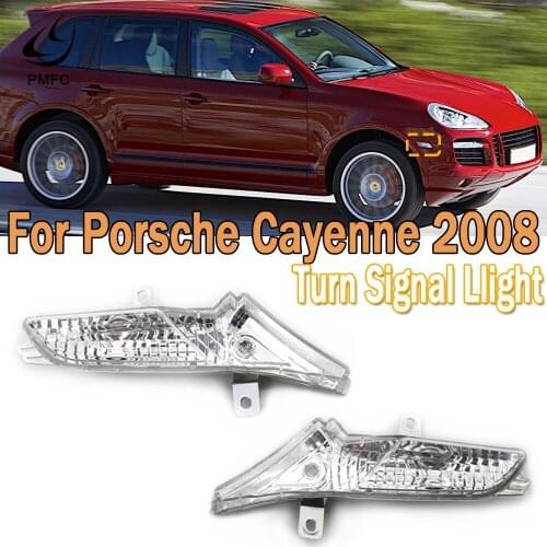 PMFC Car Front Turn Signal Light Side Marker Indicator Light Clear Left Right For Porsche Cayenne 2008 9556310501 9556310601