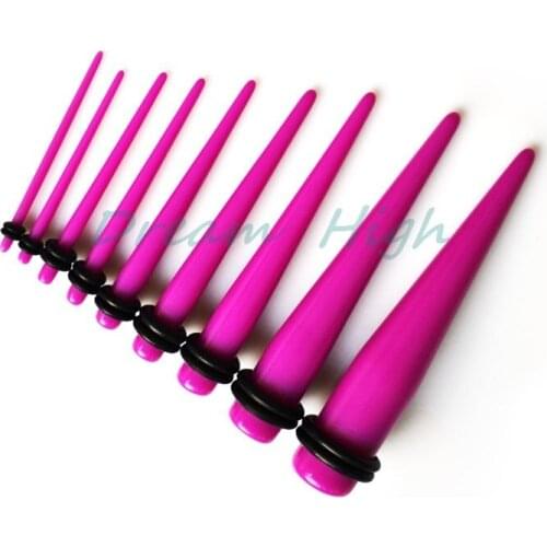 Free Shipping Purple Colour Ear Piercing Taper Stretcher Plug Earring Stretching Expander Expanding Kit 6Set Promotion Gift
