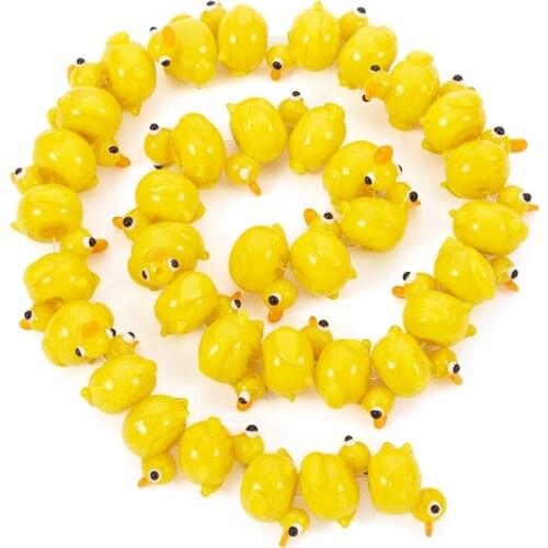 About 40pcs/strand Duck Shape Handmade Lampwork Beads Strands for Bracelet Necklace Jewelry DIY Making Accessories