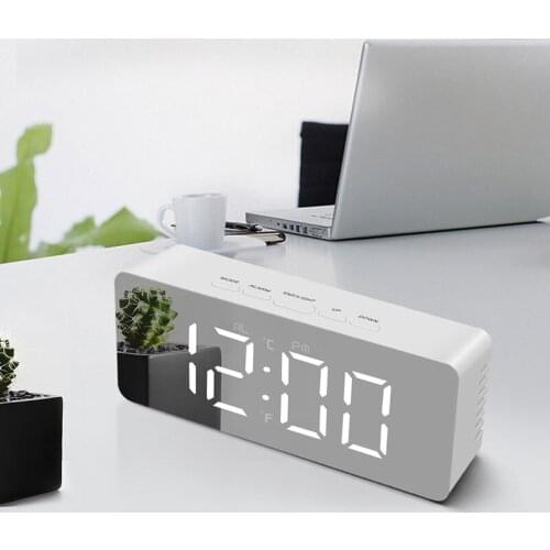 Clock LED Multifunctional Large Screen Luminous Digital Clock Makeup Mirror Electronic Alarm Clock Desktop Clock