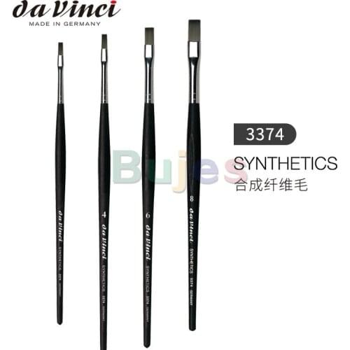 Da Vinci Nails Series 3374 Gel Technique Nail Brush, Flat Elastic Synthetic with Easy Grip Handle, Size 2,4,6,8,10,12, and more