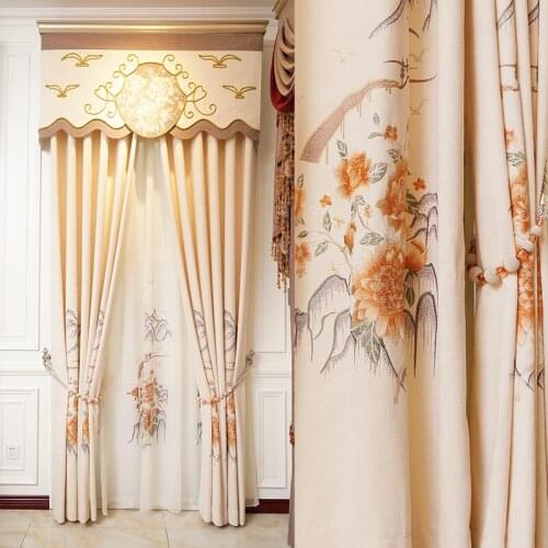 European high-end custom imitation cashmere printing curtains for bedroom and kitchen curtains window curtain living room