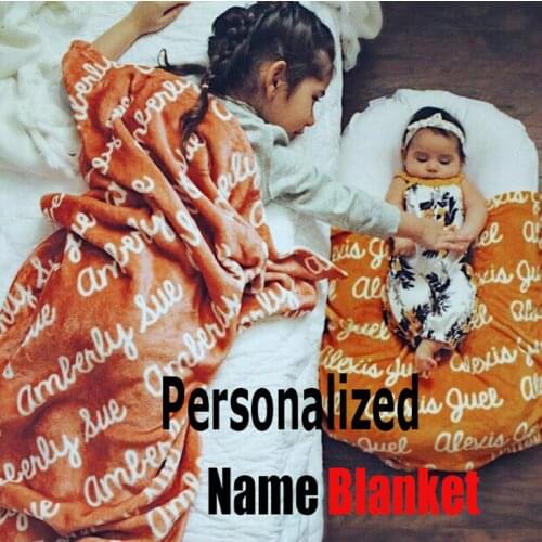 Custom Fleece Throw Blanket Customized Flannel Blankets for Sofa Bed Soft Warm Print on Demand Personalized Name Blanket