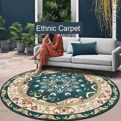 Nordic Ethnic Style Round Carpet for Living Room Mandala Bedroom Rugs Room Floor Mat Non Slip Computer Chair Study Room Mats