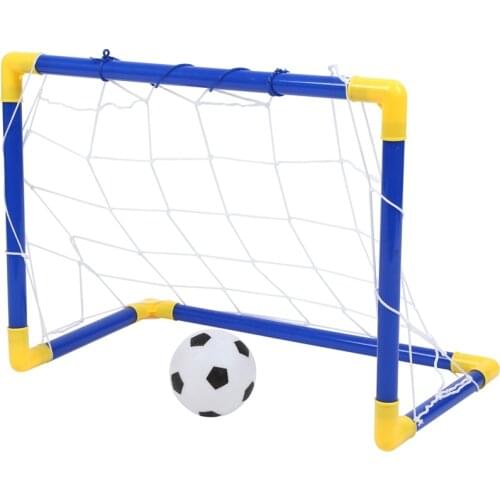 Indoor Mini Folding Football Soccer Ball Goal Post Net Set+Pump Kids Sport Outdoor Home Game Toy Child Birthday Gift Plastic