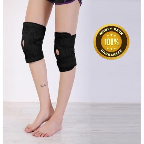 Neoprene Sport Safety Spring Knee Support Brace Stabilizer with Inner Flexible Knee Pad Guard Breathable Protector Strap Kneepad