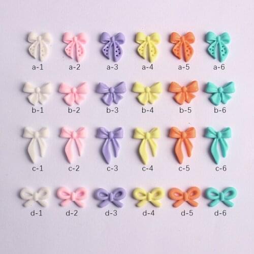 New Multiple Style Options Resin Frosted Solid Color Bow Knot Nail Art Rhinestones 30/100PCS DIY Polish Manicure Decorations