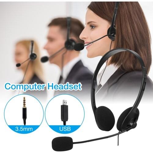 New USB 3.5mm Office Headset With Noise Reduction Microphone Universal Usb Wired Computer Headphone For PC /Laptop