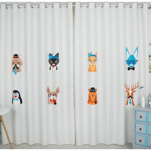 Custom Window Curtains for Living Room Bedroom Nursery Kid Children Room Window Tulle Sheer Drapes White Animal